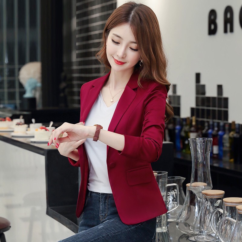 Áo vest nữ hai lớp. Áo vest công sở dáng ngắn dài tay chất vải Mango Hàn mềm mịn | BigBuy360 - bigbuy360.vn