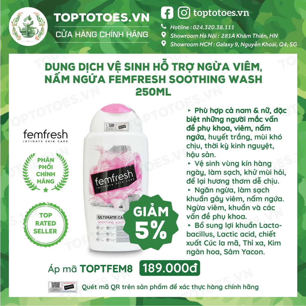 Dung dịch vệ phụ nữ Femfresh Daily Intimate Wash Anh Quốc 150ml/ 250ml [NHẬP KHẨU CHÍNH HÃNG 100%]