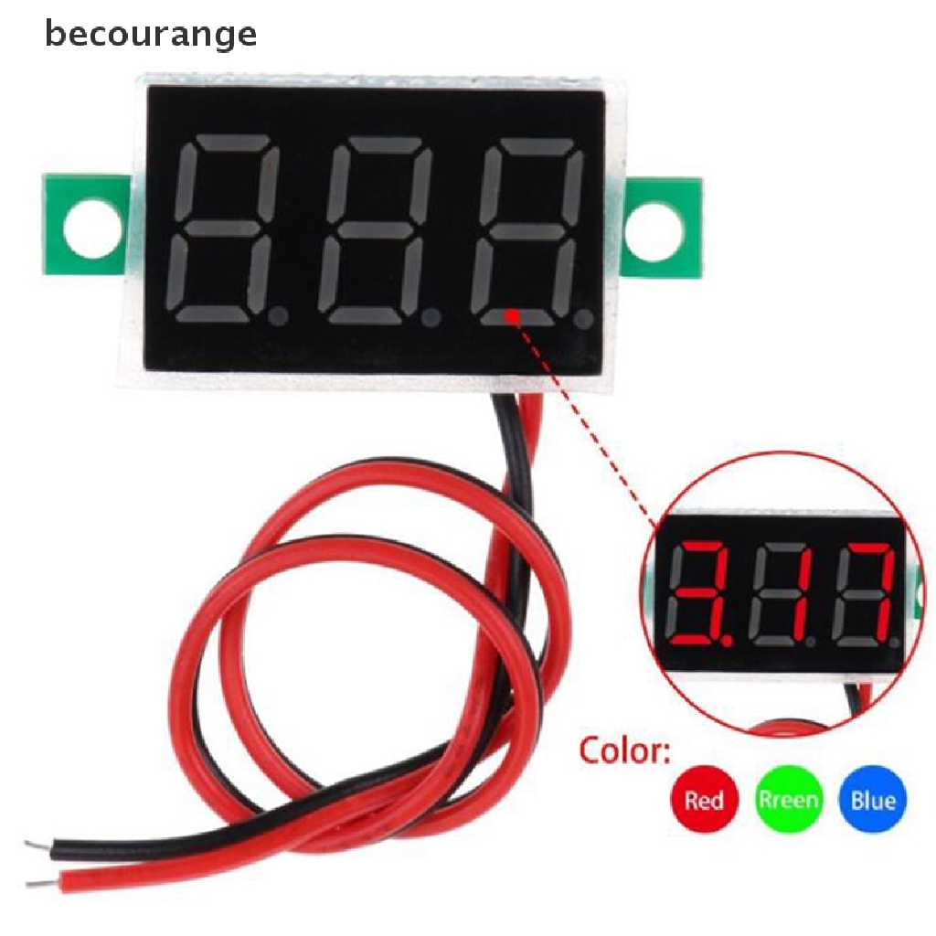Vôn kế cỡ nhỏ 2 dây màn hình LED với 3 số DC 2.5-30V