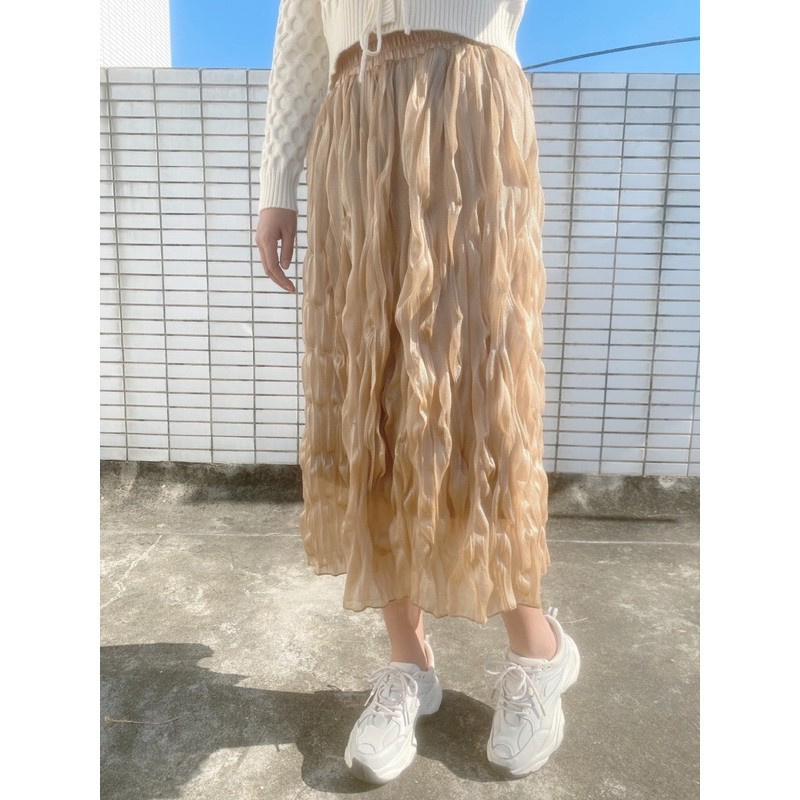 (ảnh thật video) FREE SHIP -  Chân váy nhăn bóng công chúa ánh nhũ lót bên trong dài Hàn quốc | BigBuy360 - bigbuy360.vn