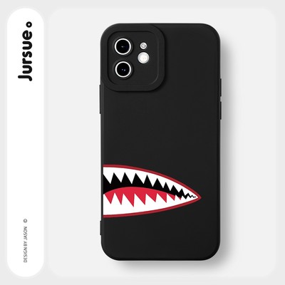 Ốp lưng JURSUE mềm chống bẩn hình độc lạ đen Cho iPhone 17 16 15 14 13 12 11 Pro Max SE 2020 X XR XS ip 8 7 Plus Y2253