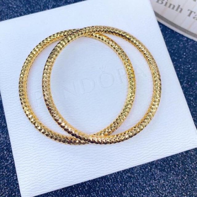 Vòng bọng họa tiết kim cương khoá gài siêu bền mạ vàng Kami giá 1 chiếc