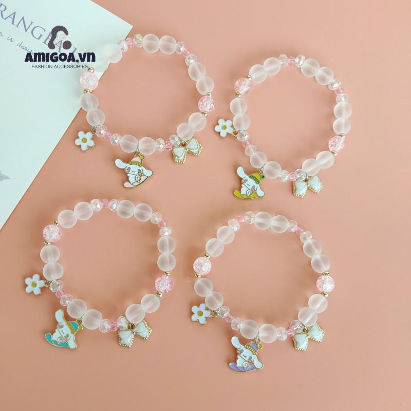 ✨✨Vòng Tay Đính Đá Ngọc Bích Họa Tiết Chú Chó Cinnamon Ngọt Ngào Đơn Giản Thời Trang Cho Nữ