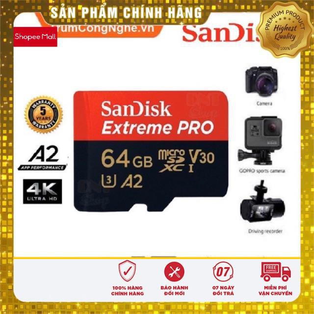 Thẻ nhớ Extreme PRO A2 64GB V30 U3 4K Class 10 170MB/s - Tốc Độ Siêu Cao