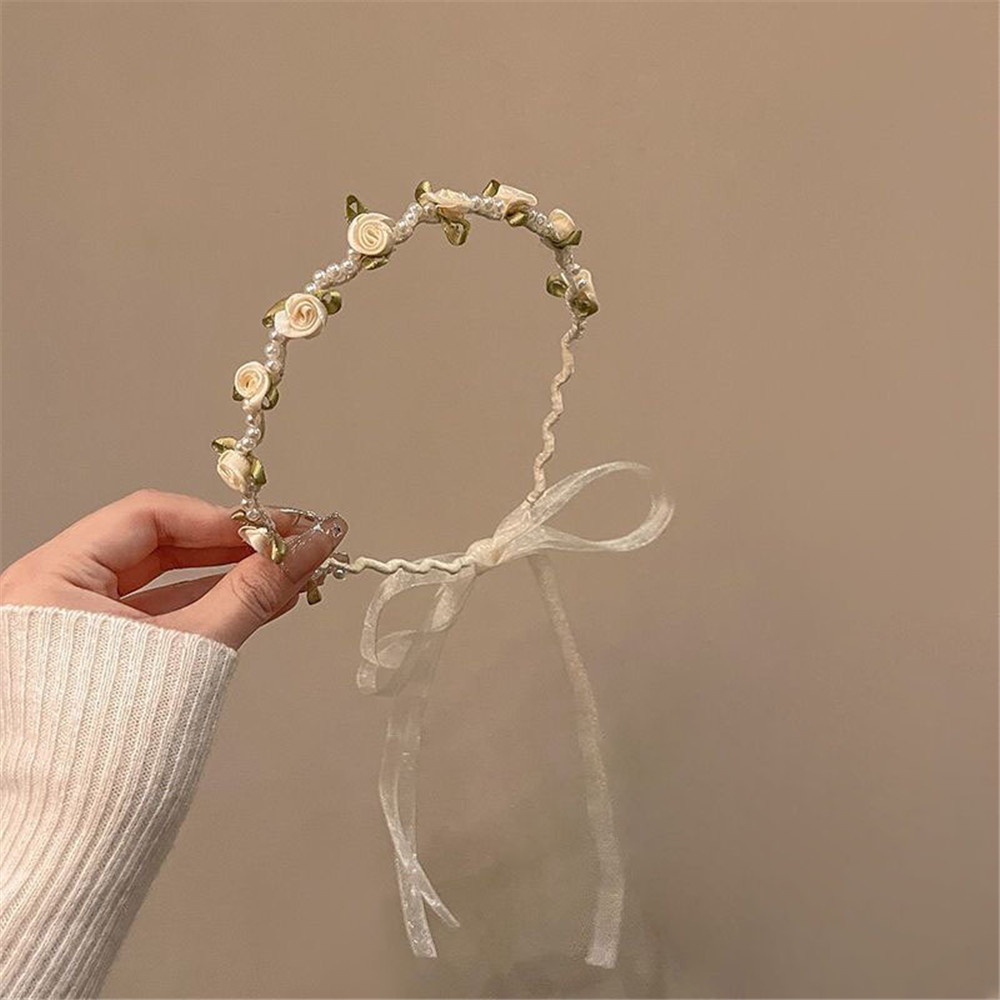 Băng Đô Đính Hoa Và Ngọc Trai Xinh Xắn Dành Cho Nữ