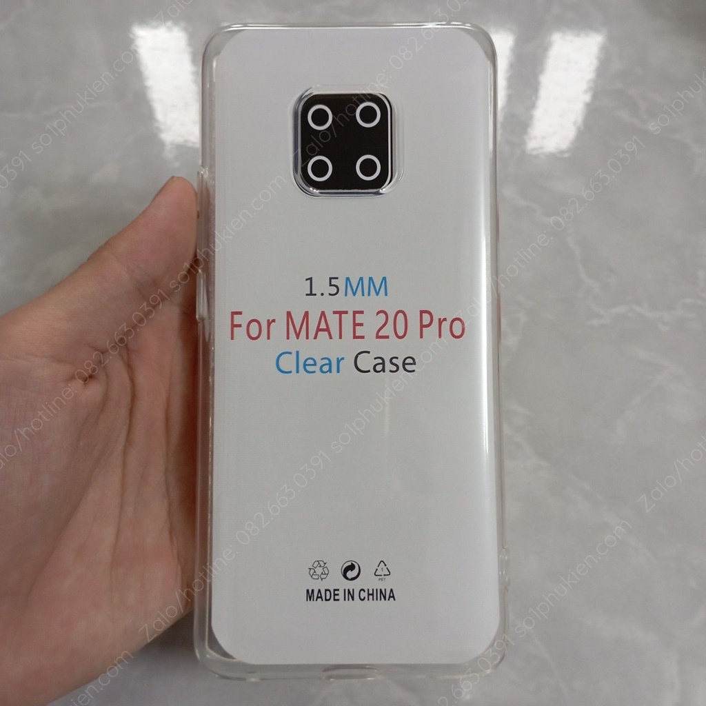 Ốp Huawei Mate 20 Pro dẻo đen trơn và dẻo trong suốt