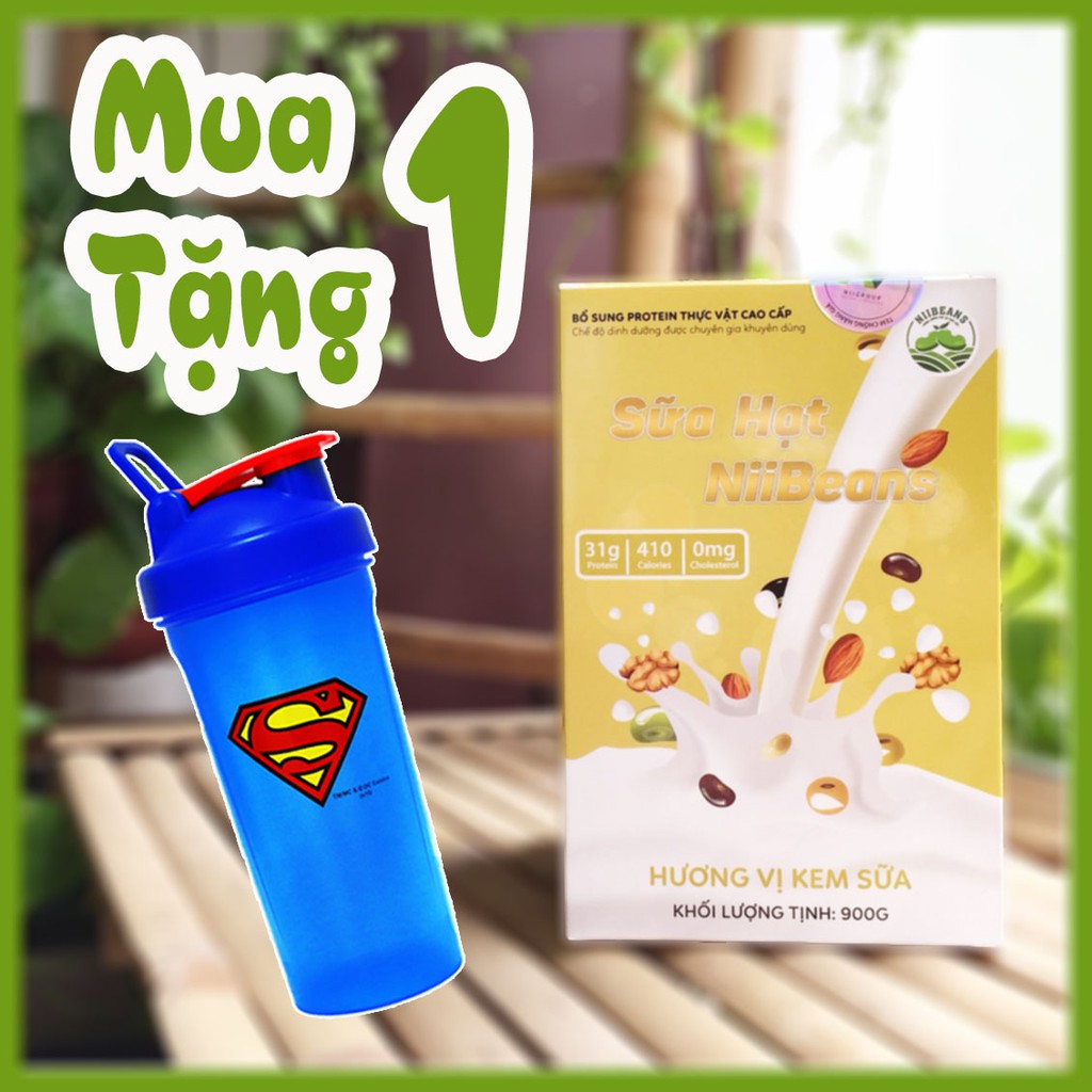 [Freeship + Tặng Bình Lắc] Sữa hạt NiiBeans Tăng cân Tăng cơ 900G