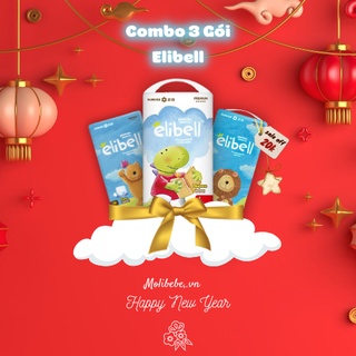 Combo 3 bịch Tã Bỉm ELIBELL Chính Hãng size dán S76 M64 L54 XL44 - size quần L44 XL38 XXL26