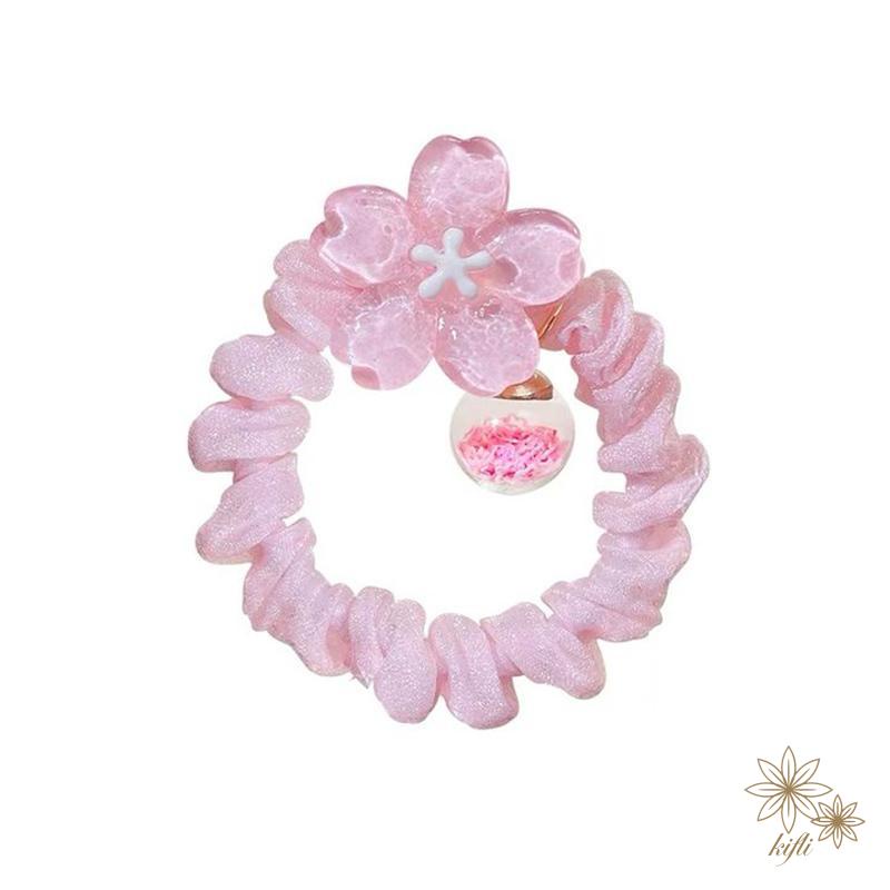 Dây Cột Tóc Cao Su Đính Hoa Nhỏ Xinh Thời Trang Mùa Hè Cho Bạn Gái