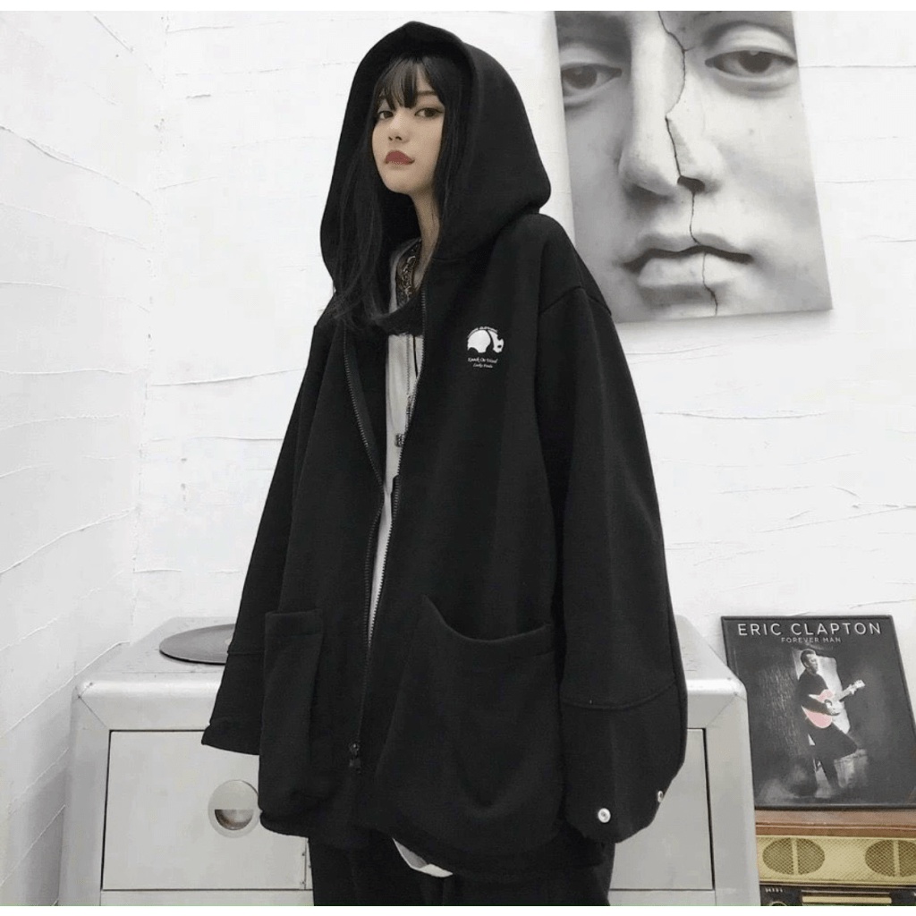 (Free Ship) Áo Khoác Hoodie Nữ Nón Lớn Phối Túi Dọc  PHong Cách Thời Trang THu Đông 2022 Shop VLTN