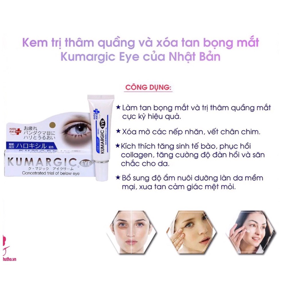 Kem THÂM QUẦNG MẮT Kumargic Eye Nhật Bản 20g mờ thâm quầng mắt, bọng mắt, giảm nếp nhăn, vết chân chim | BigBuy360 - bigbuy360.vn