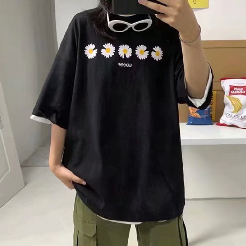 Áo Thun Dáng Rộng In Họa Tiết Hoạt Hình Phong Cách Hip Hop Hàn Quốc Thời Trang Cho Nam Và Nữ