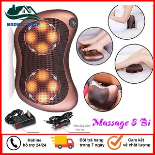 Máy Massage Toàn Thân Dạng Gối Loại 8 Bi, Gối Massage 2 Chiều 3 Cấp Độ Có Hồng Ngoại, Tăng Lưu Thông Máu Giảm Đau Mỏi