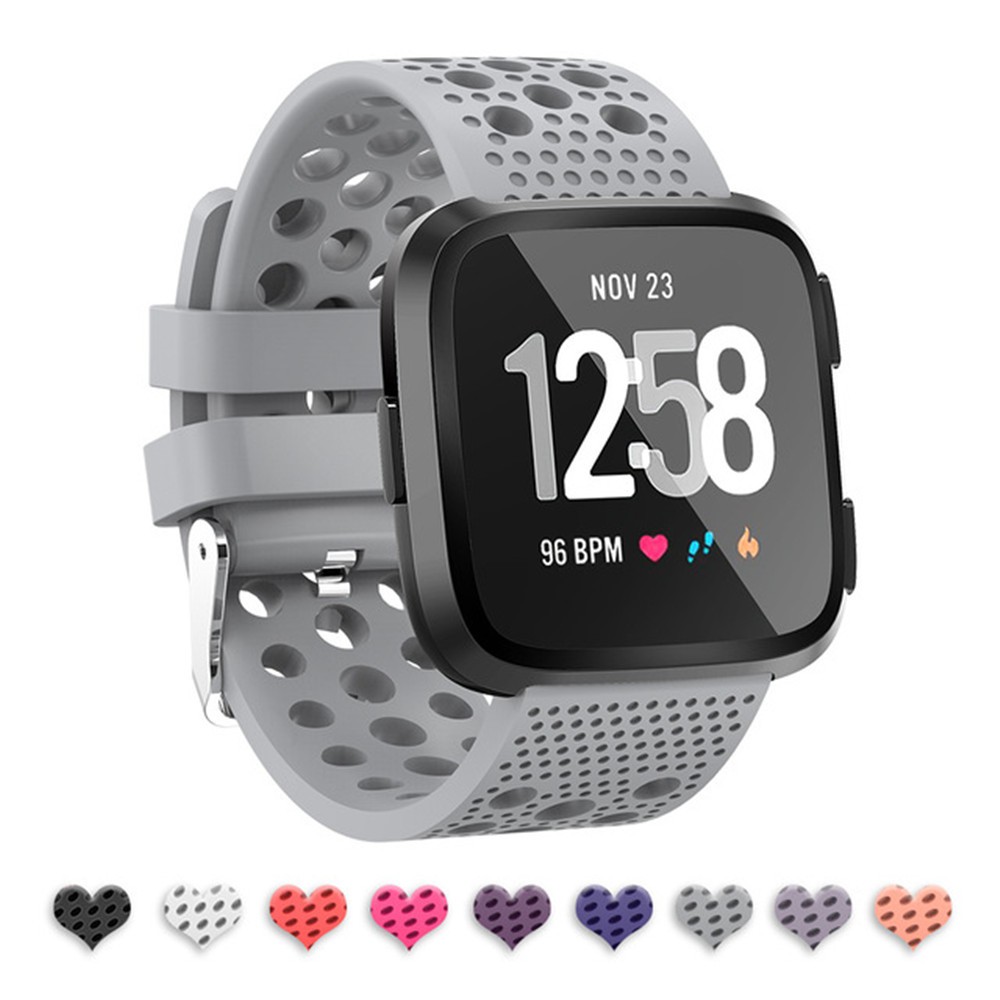 Dây đeo đồng hồ thay thế bằng silicon thiết kế nhiều lỗ thời trang cho Fitbit Versa/ Versa 2/ Versa Lite