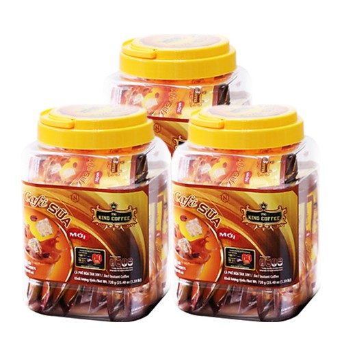 Combo 3 Cà Phê Sữa Hòa Tan 3IN1 TNI KING COFFEE - Hủ nhựa 30 gói x 24g