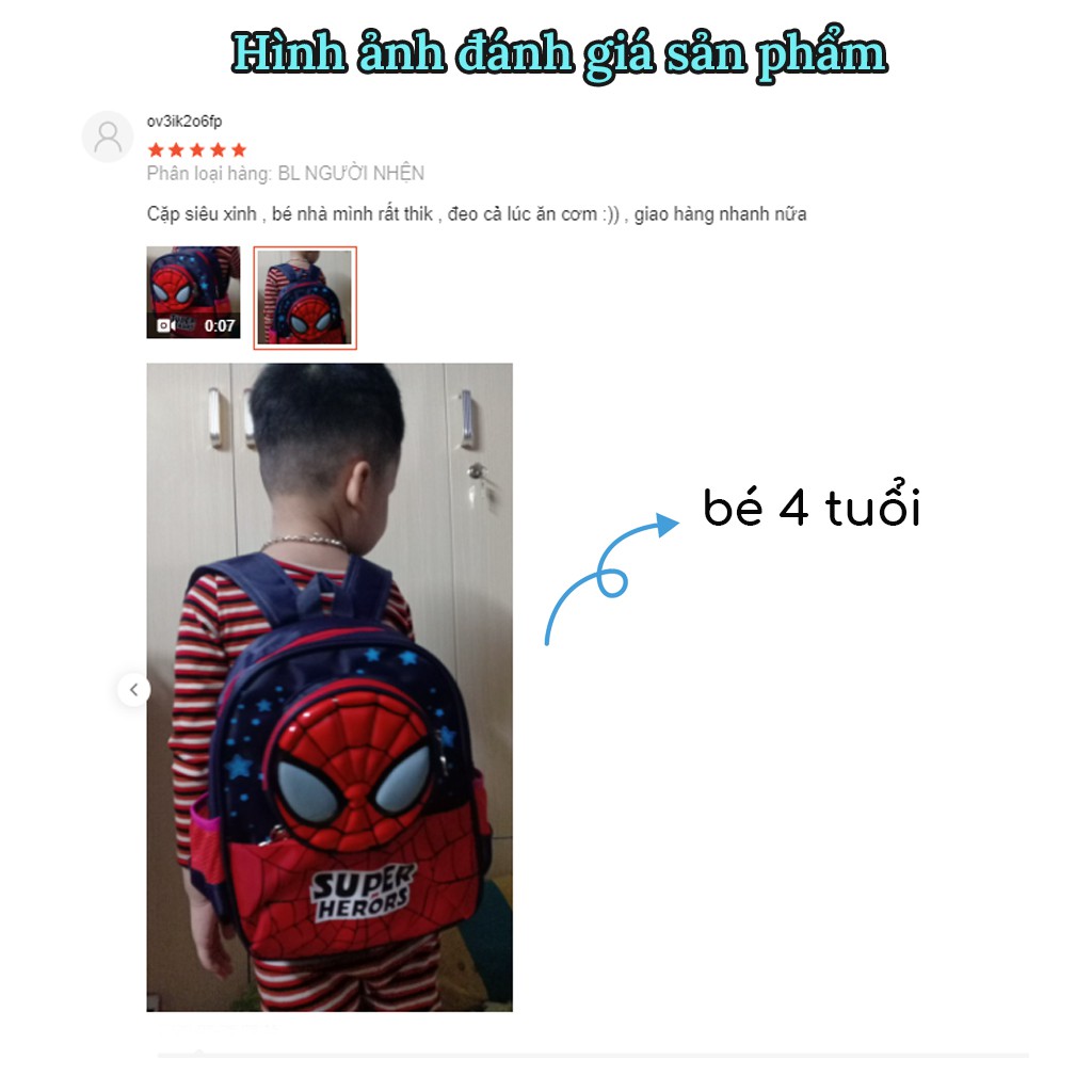 Balo cho bé đi học mẫu giáo 1989KIDS phù hợp cho bé trai chống thấm nước,siêu nhẹ,kích thước 29cm* 12cm* 24cm