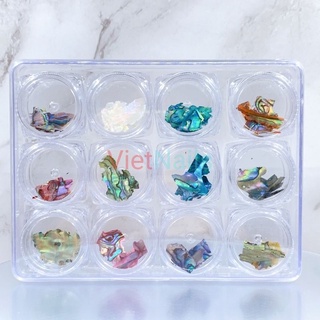 Xà Cừ Nail Vân Gỗ Hộp 12 Màu Trang Trí Móng Nail