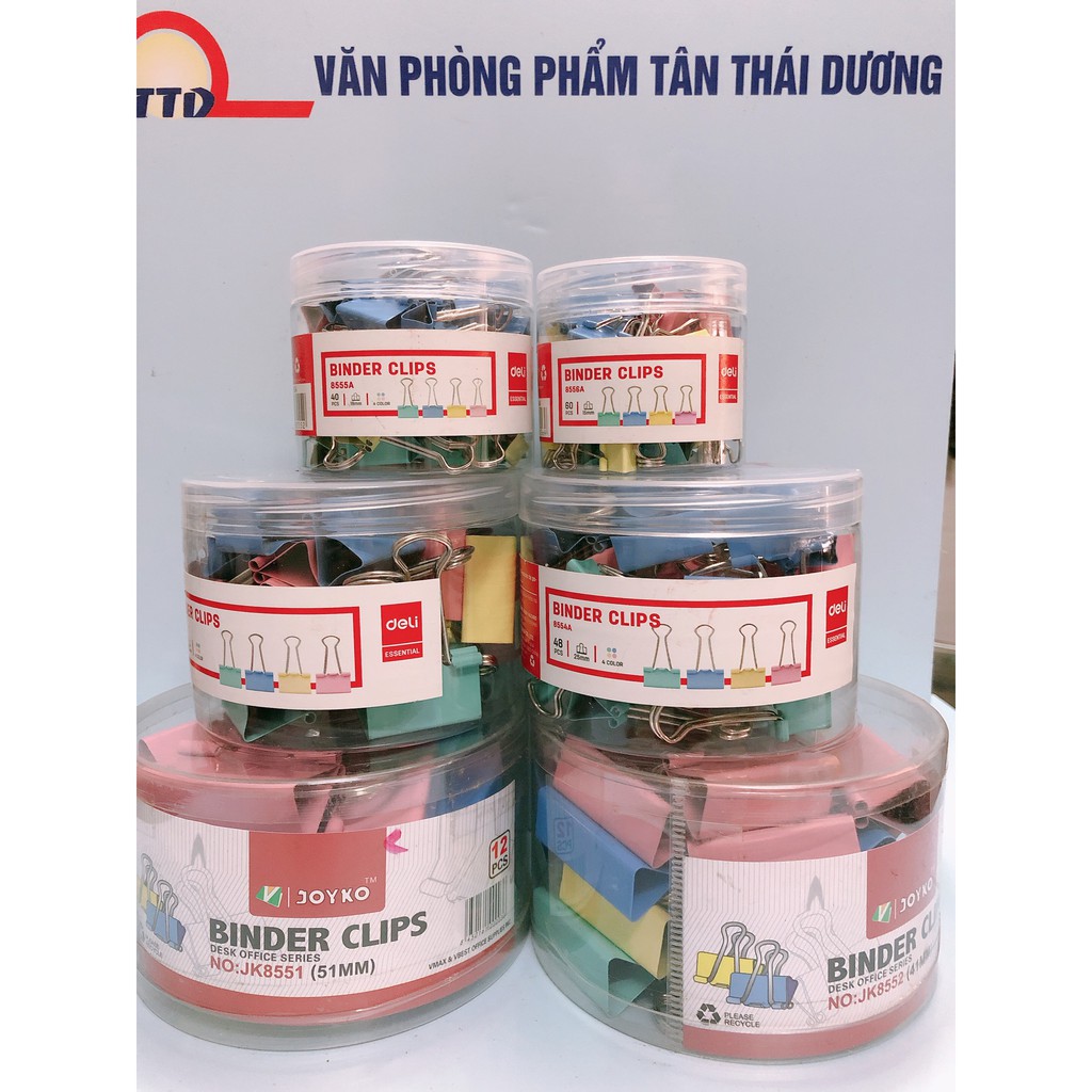 Kẹp Giấy - Kẹp Sắt Màu Deli ( 1 hộp )