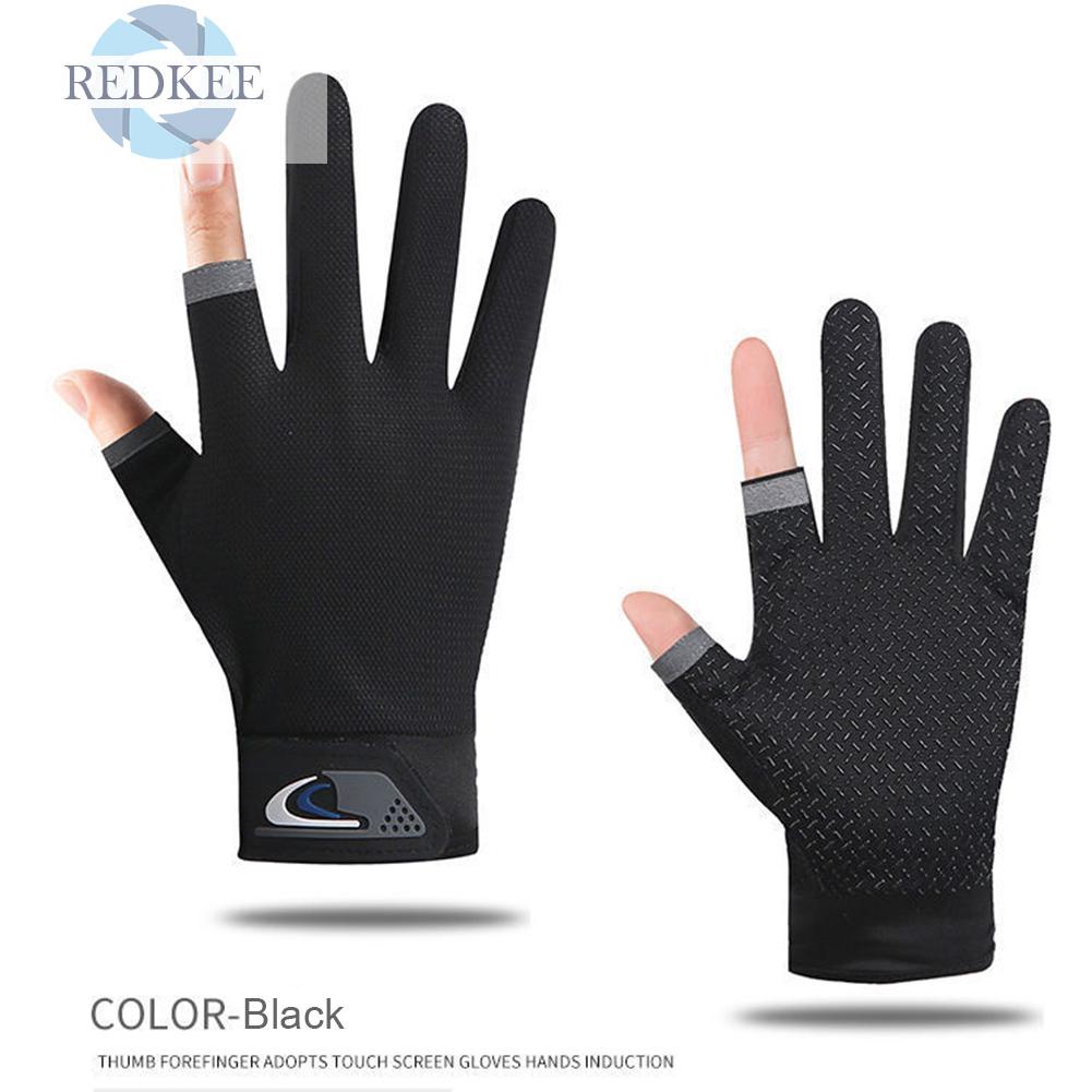 1 Đôi Găng Tay Chống Trượt Hở Ngón 2 Ngón Dùng Khi Câu Cá, Đạp Xe