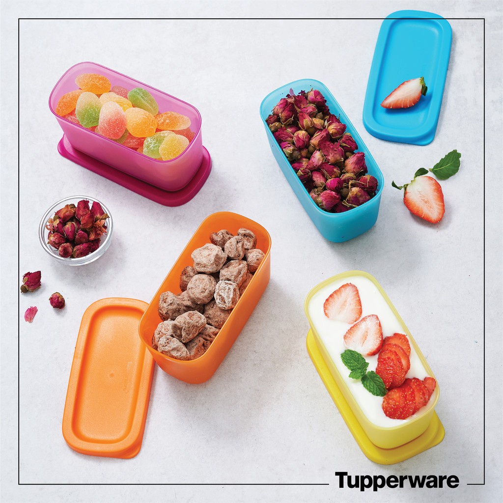 Bộ 4 hộp bảo quản thực phẩm Mini retangular 250ml Tupperware.