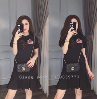 Đầm hoa thêu qc