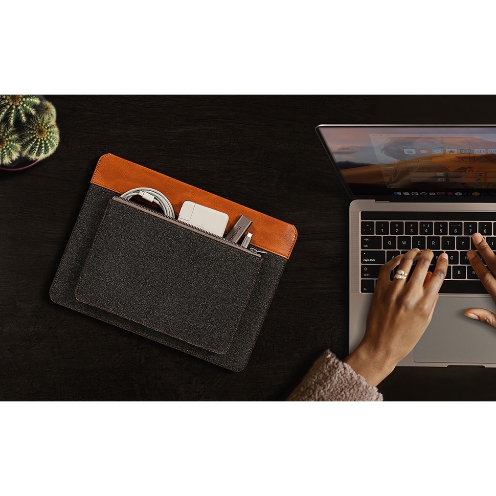 Túi Chống Sốc TOMTOC Felt & Pu Leather For Macbook 13/15/16" And Ipad 9.7/11/12.9" - H16