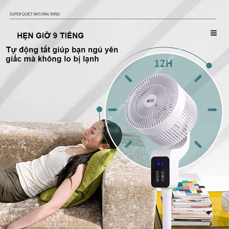 Quạt cây đứng Camel quay 360 độ, quạt lưu thông không khí điều khiển từ xa, màn hình cảm ứng, hẹn giờ- BH 1 năm