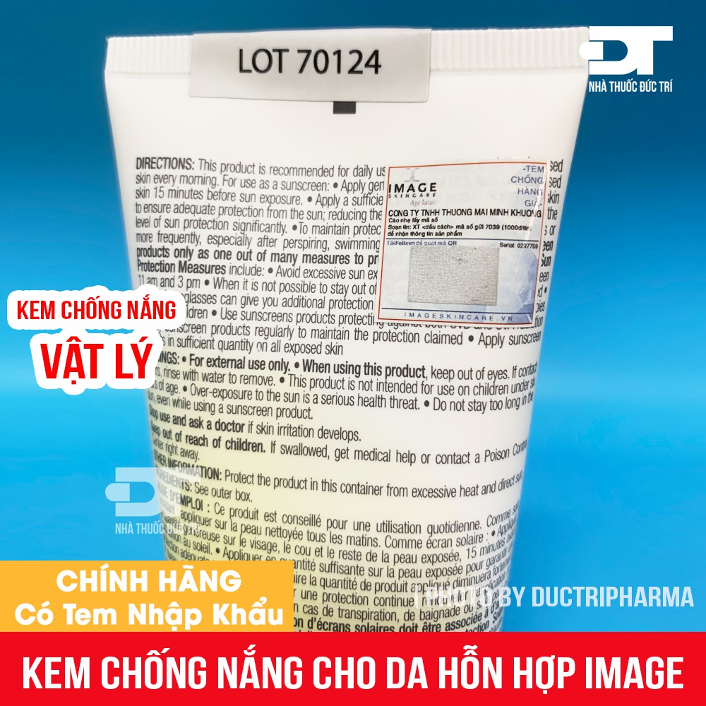 Kem Chống Nắng Image SPF50 Da Hỗn Hợp Và SPF 30 Cho Da Khô