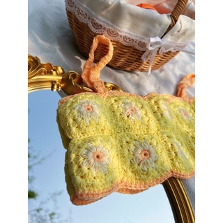 [Sale sốc chuyển kho] Daisy Croptop Áo len đan hoa cúc