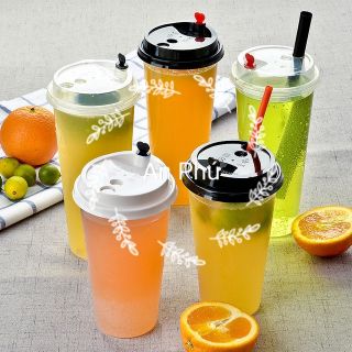 Combo 50 Ly nhựa dày nắp nút tim 500ml trà sữa