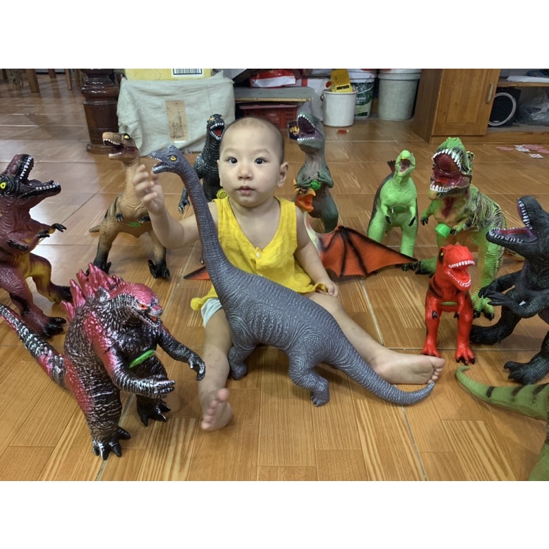 Khủng Long Bạo Chúa, Cổ Dài, Đồ Chơi Cho Bé Bằng Nhựa Dẻo Nhồi Bông Có Tiếng Kêu