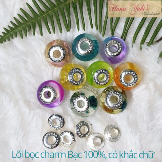 Lõi bọc Charm Resin bằng Bạc 100% khắc chữ cực đẹp dùng trong Resin Handmade