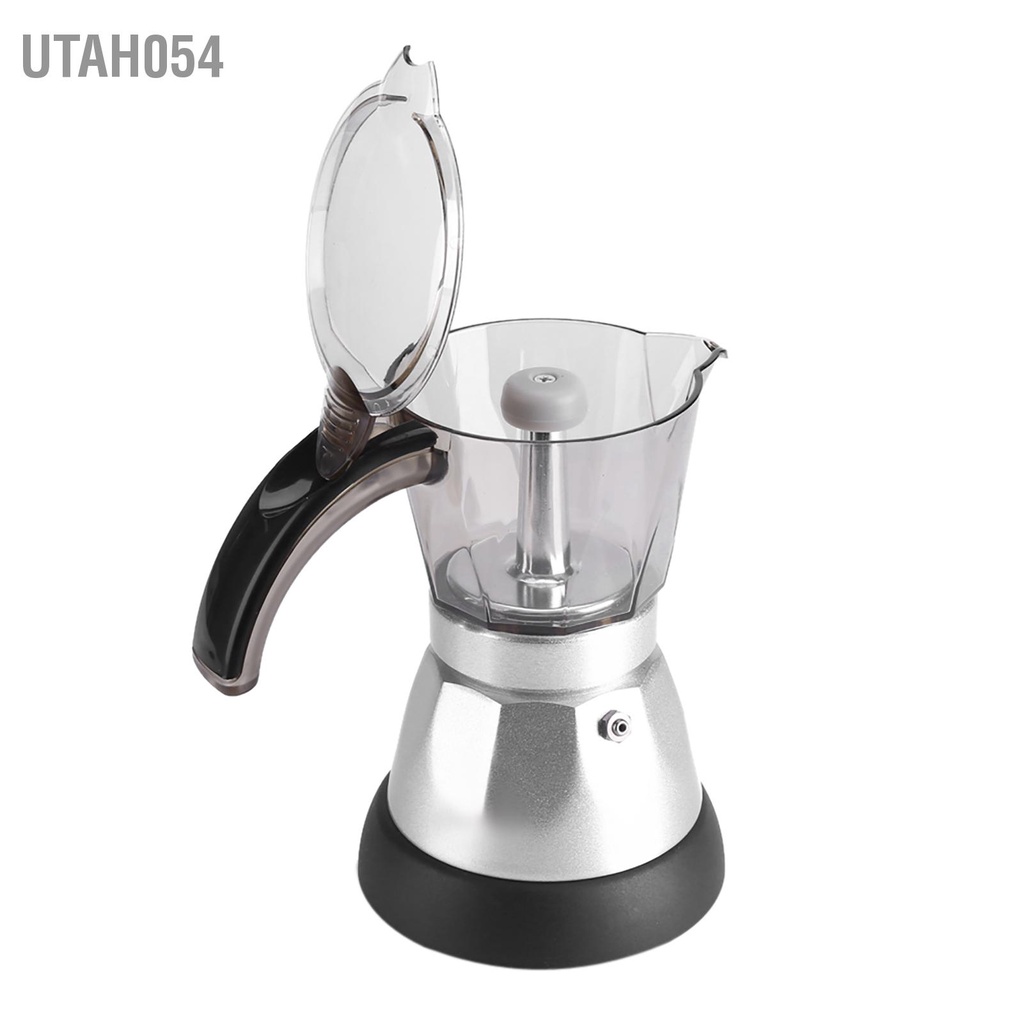 Hàng Sẵn Ấm Pha Cafe Moka Pot Combo Cả Bộ Gồm Ấm Moka( 6 Cup )+ Bếp Điện Mini Máy pha cà phê espresso 6 cốc 300ml 480W 220V có thể tháo rời phích cắm EU cho nhà bếp gia đình【Utah054】