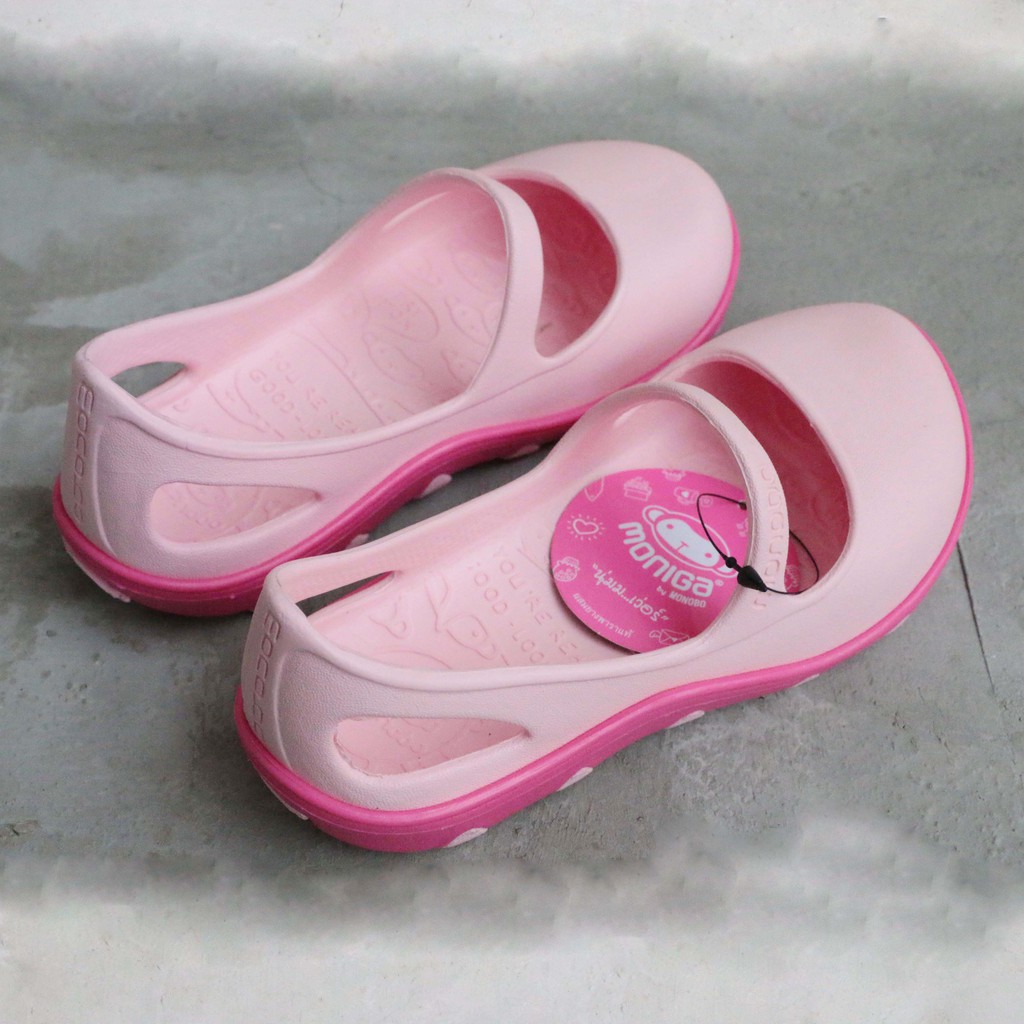Giày Thái Lan bé gái Monobo Tammy Kids – Hồng nhạt - Giày Nhựa Chuyên Dụng Đi Mưa Thời Trang, Chống Trơn Trượt