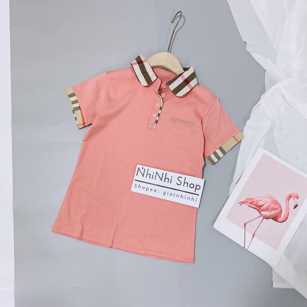 Áo thun cổ bẻ pha kẻ BBR ôm dáng, Áo phông ngắn tay thêu ngựa AS6012 - NhiNhi Shop