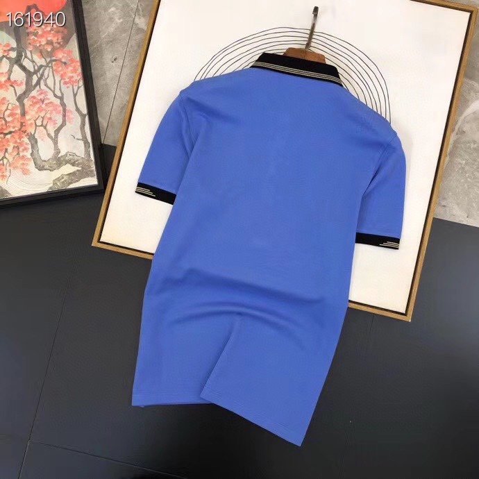 Original 2021 Latest  Men's Short Sleeves Blue Polo Shirts Size: M-3XL 006524