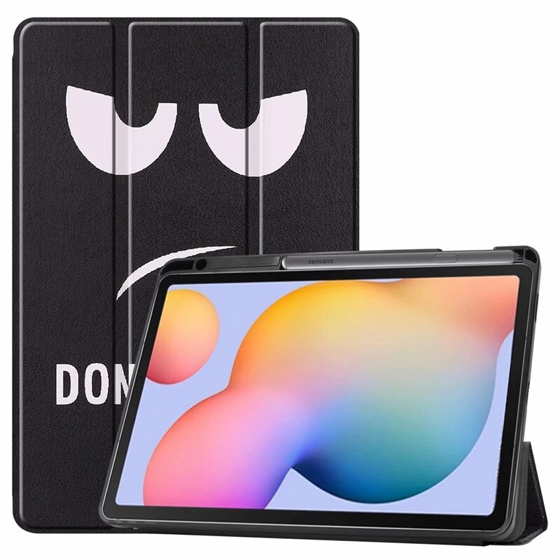 For Samsung Galaxy Tab S6 Lite 10.4 inch Case with Pencil Holder Tri-Fold Stand Cover Tablet Shell F
