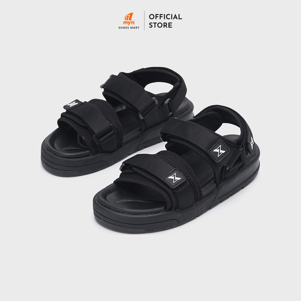 Sandal nam nữ ZX 2125 All Black 2 quai bản to có lót quai, đế 3,5cm Phylon 3 lớp chất liệu EVA cao cấp