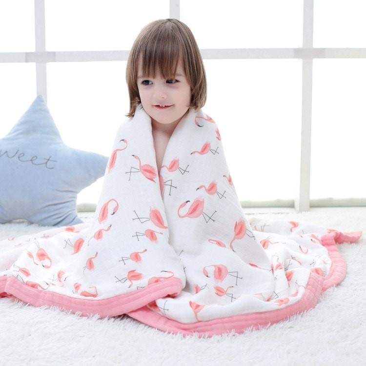 CHĂN ADEN 4 LỚP BO VIỀN SỢI TRE 120CM x 120CM
