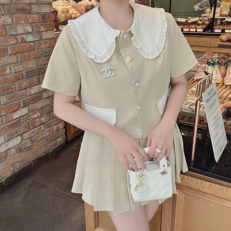 Set bộ nữ chanel tiểu thư sang chảnh dễ thương mặc đi chơi du lịch xinh đẹp