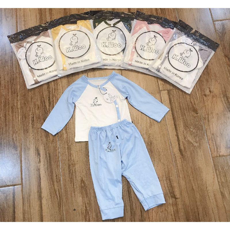 Set 3 bộ dài tay, quần đáp đũng vải thun lạnh pettit Sài Gòn cho bé sơ sinh ( Nhiều mẫu )