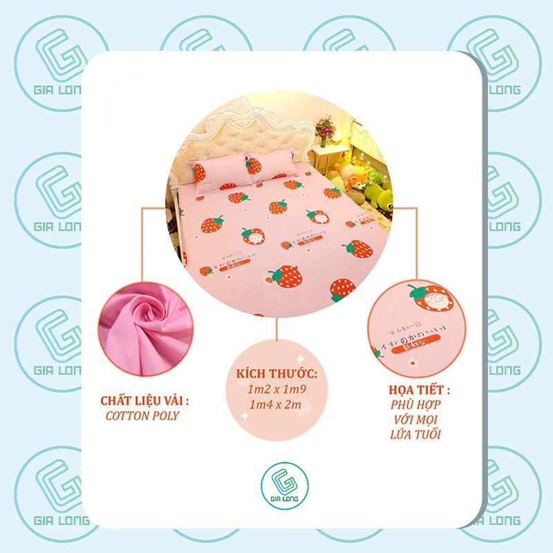 Bộ ga gối 💖m2/m4💖 drap giường poly, ga trải giường + 2 vỏ gối nằm đơn giản Gia Long Home | BigBuy360 - bigbuy360.vn