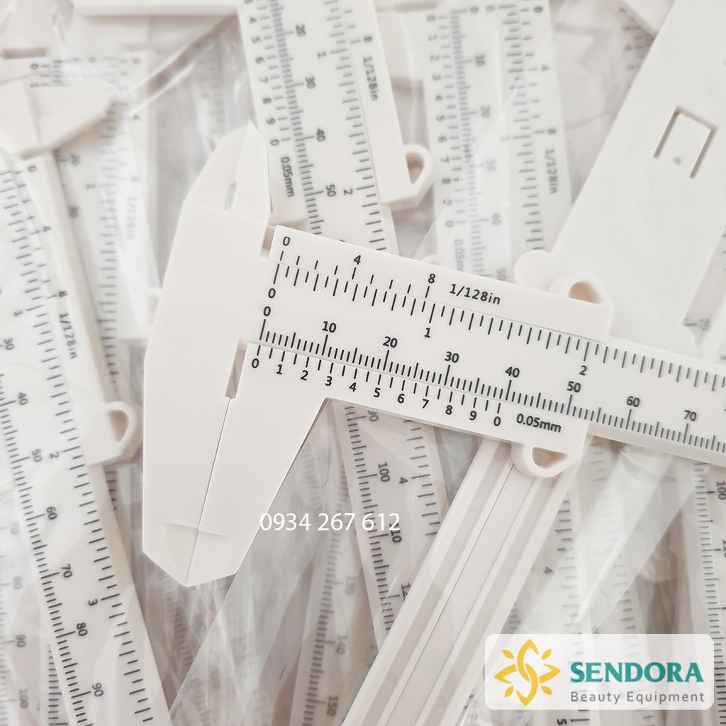 Thước kẹp nhựa đo chân mày, thước cặp nhựa đo khuôn lông mày