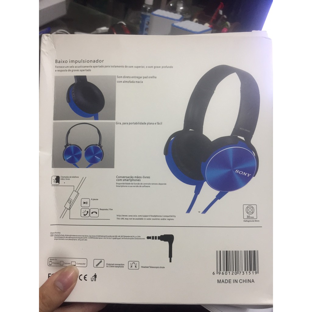 Tai Nghe Chụp Tai Sony ExtraBass MDR-XB450AP - Hàng Chính Hãng