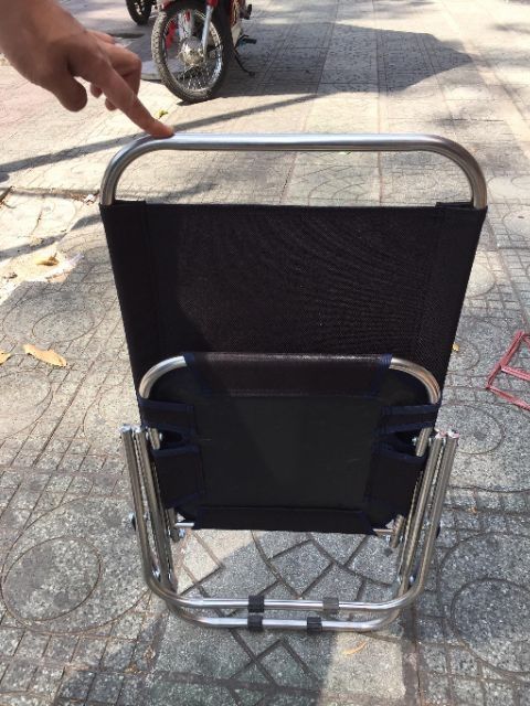 Ghế cafe inox xếp lưng cao 85cm