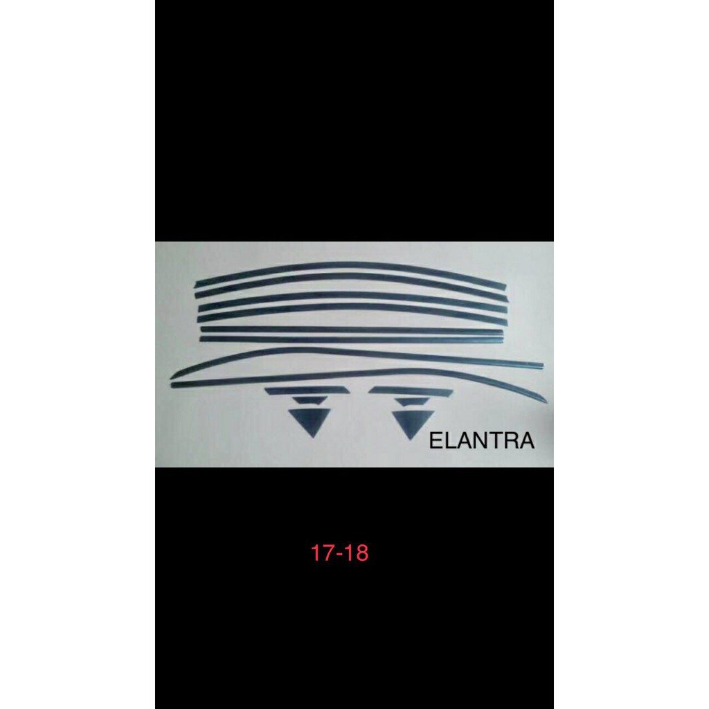 Bộ  nẹp viền chân kính + cong kính xe Hyundai Elantra 2017-2020
