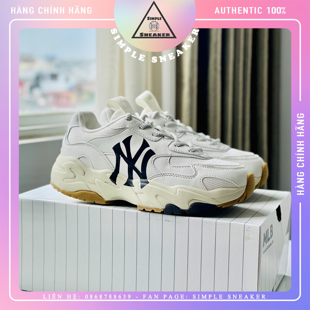 Giày MLB NY Chính Hãng 🔴SIMPLE SNEAKER🔴 MLB Big Ball Chunky Lite New York Yankees