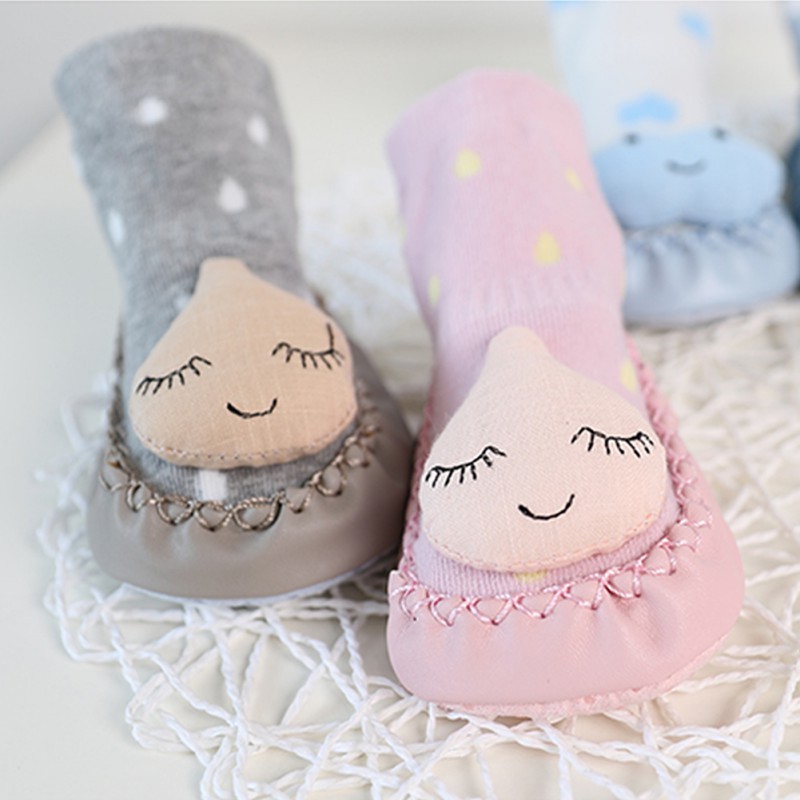 Vớ đế da chống trượt cho bé