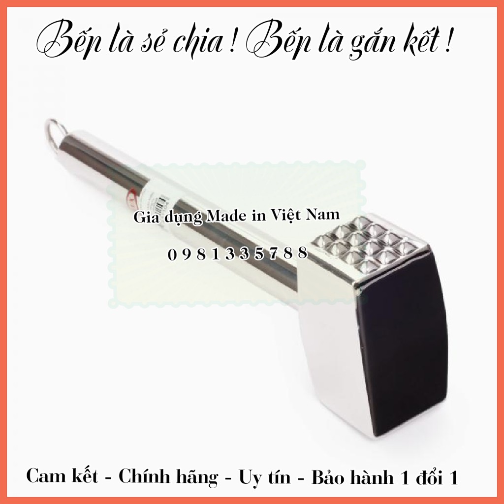 Búa đập thịt inox 304 cao cấp chính hãng Vietcook, đập đá, giã đông