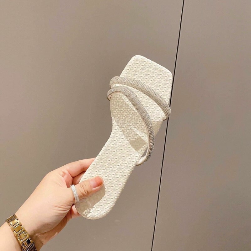 Dép Lê nữ quai đá chéo cực Long lanh và đẹp